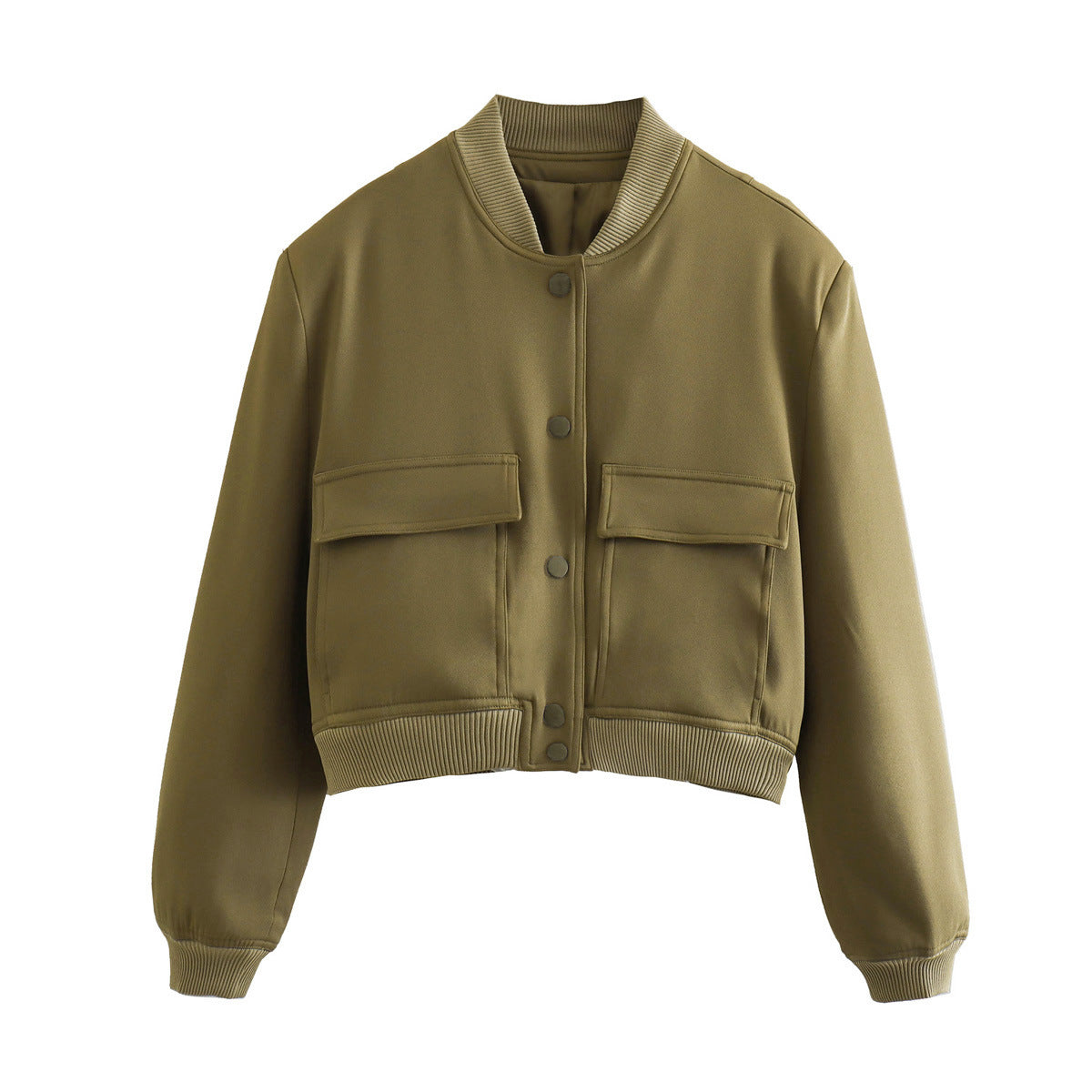 Casual Single-breasted Stand Collar Short Jacket