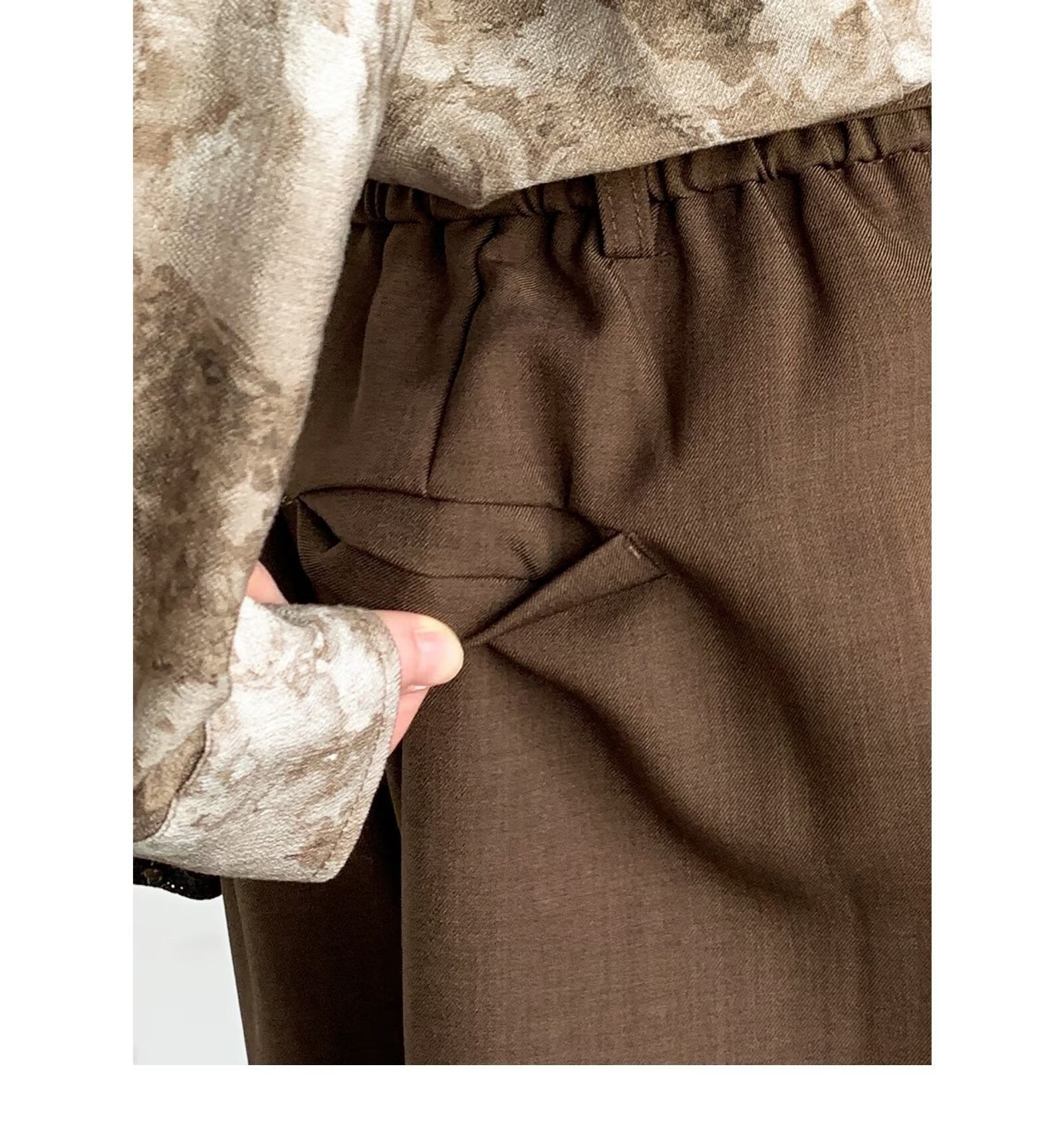 Loose Leisure Draping Wide-Leg Trousers - Strap /no Button
