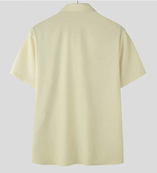 Straight-cut Print Button-up Shirt