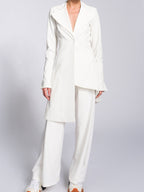 Irregular Hem Jacket & Pants Suit