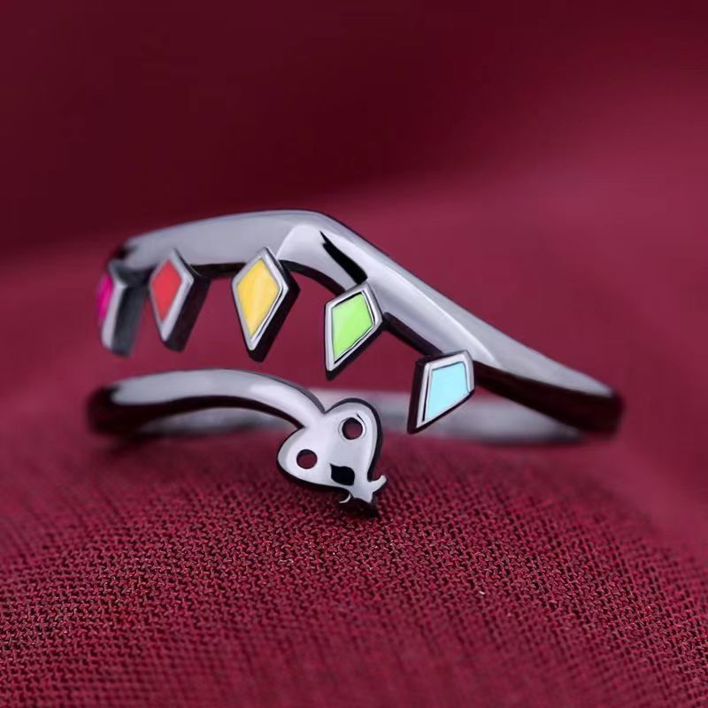 Adjustable Rainbow Snake Ring