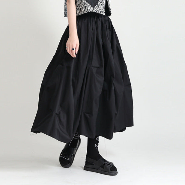 Loose High Waist Mid-length Niche A-Line Skirt