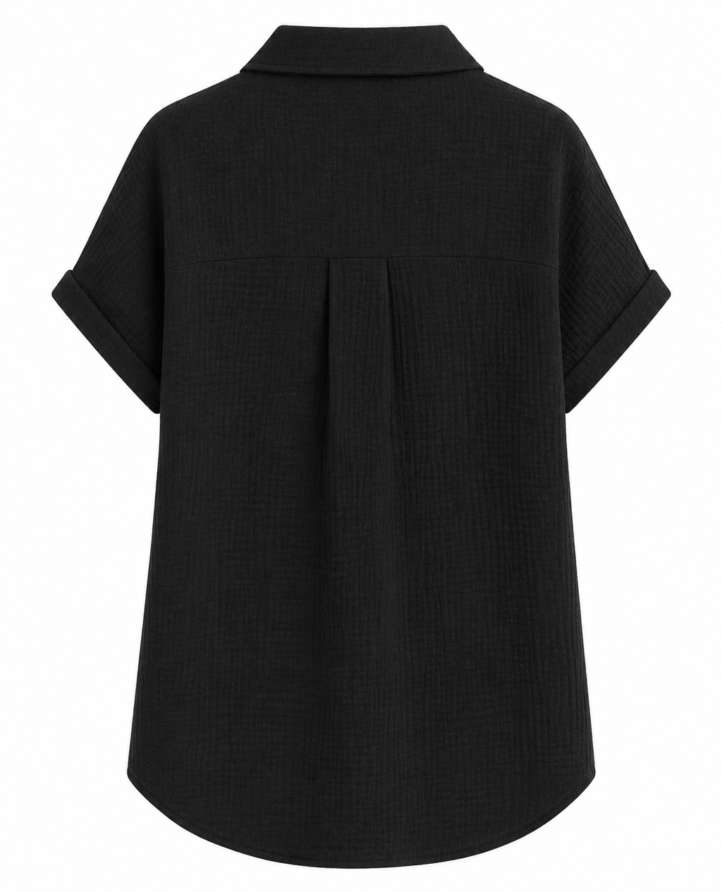 Loose Short Sleeve Pocket Champray Shirt