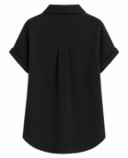 Loose Short Sleeve Pocket Champray Shirt