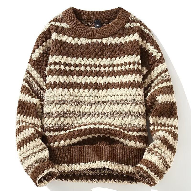 Textured Striped Big Sweater