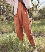 Loose Strap Capri Jumpsuit With Pockets