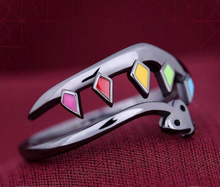 Adjustable Rainbow Snake Ring
