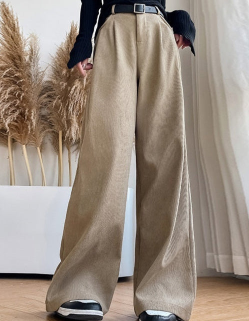 Slimming Casual High Waist Drooping Wide Leg Pants