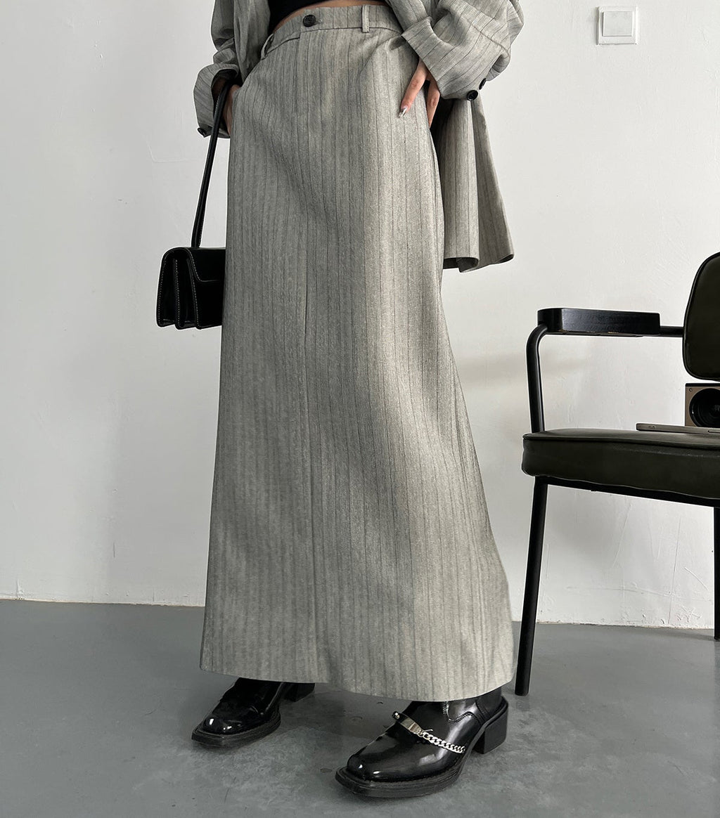 Striped Oversized Skirt Suit