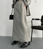 Striped Oversized Skirt Suit