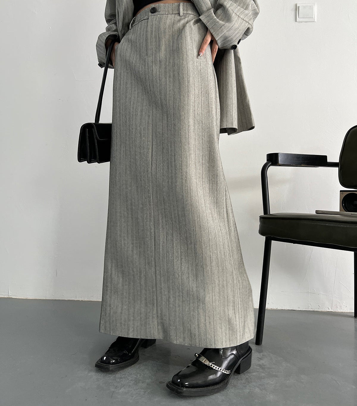 Striped Oversized Skirt Suit