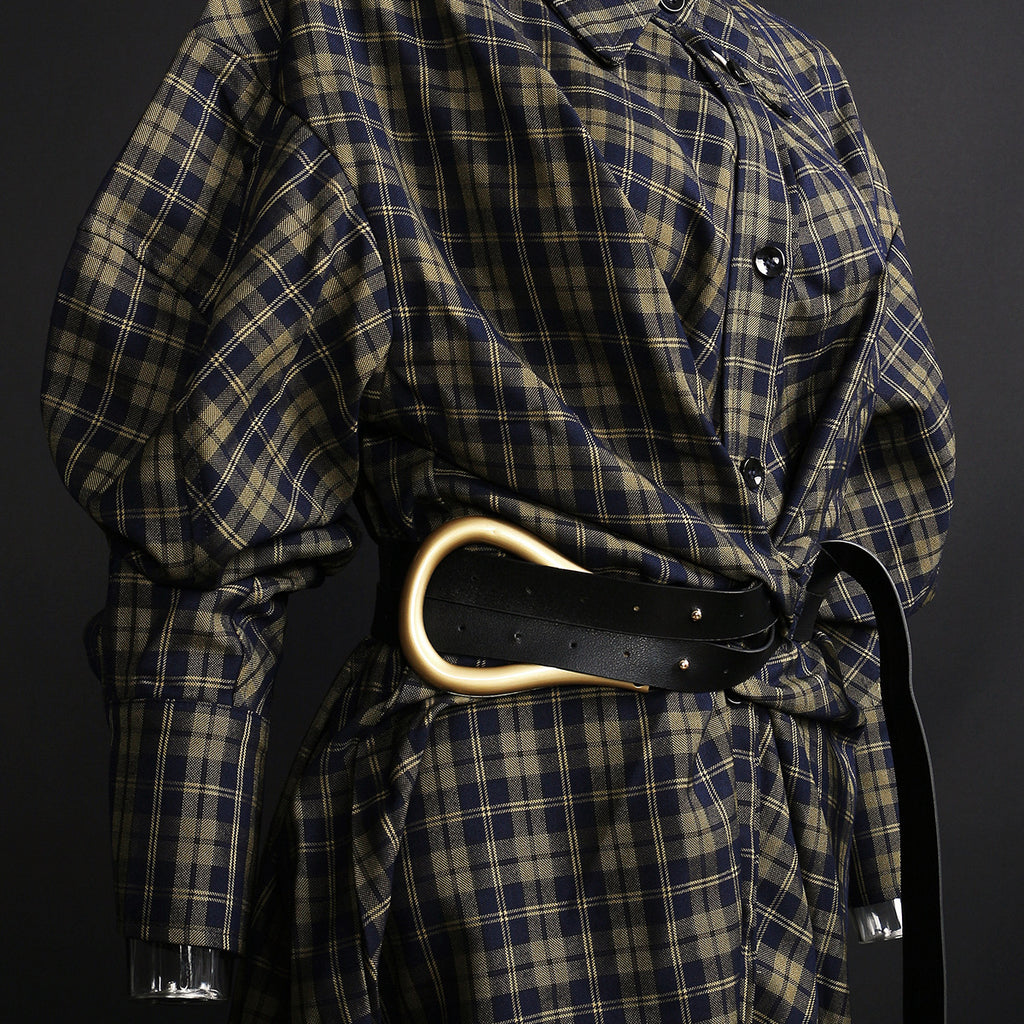 Loose Korean-Style Retro Mid-length Shirt With Belt