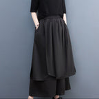 Japanese Style Pant Skirt - Cropped Wide-leg