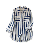 Translucent Mid-length Vertical Stripes Shirt
