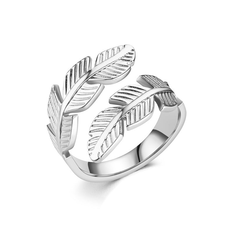 Adjustable Feather Design Ring