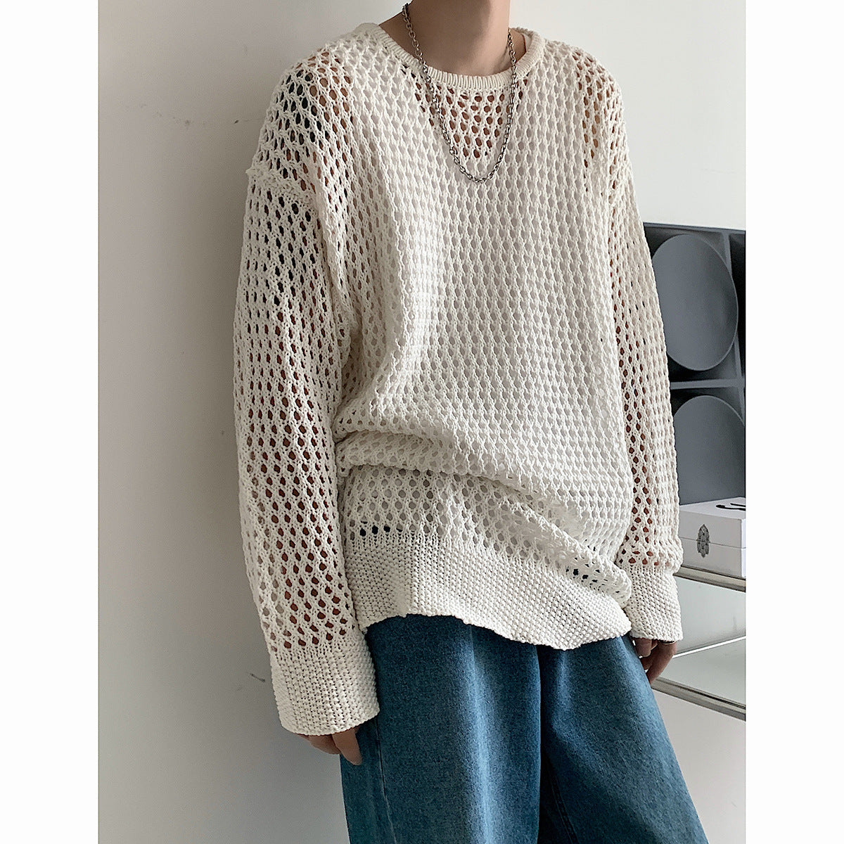 Lazy Breeze Hollow Knit Top
