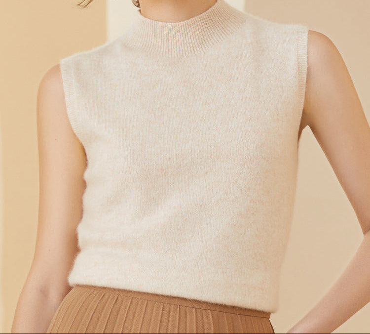Cashmere Mock Turtleneck Sweater Vest