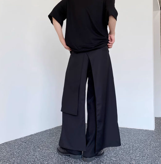 Multi Layered Irregular Large Skirt Pants
