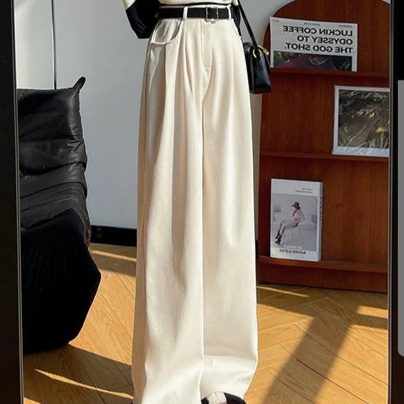 Slimming Casual High Waist Drooping Wide Leg Pants