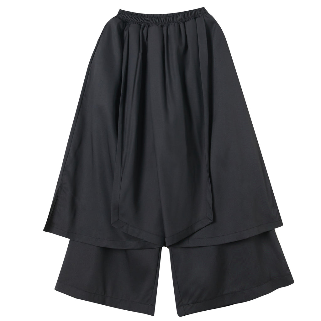 Japanese Style Pant Skirt - Cropped Wide-leg