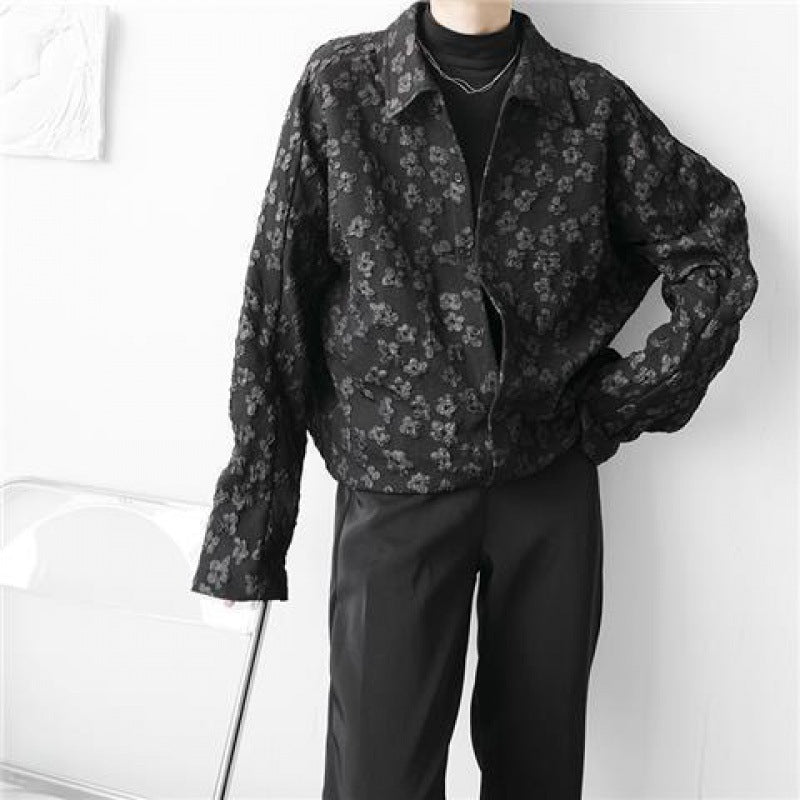 Embroidered Niche Design Long Sleeve Shirt
