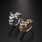 Graceful Leaf Adjustable Ring