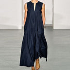 Deep V-neck Band Collar Overdress/Overshirt