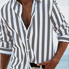 Striped Casual Long-sleeved Print Shirt
