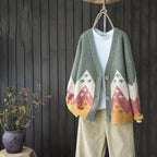 Retro Cardigan Jacket Knitted Loose Korean Style