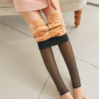 Faux Translucent Stockings - Fleece Lined Leggings for Fall And Winter