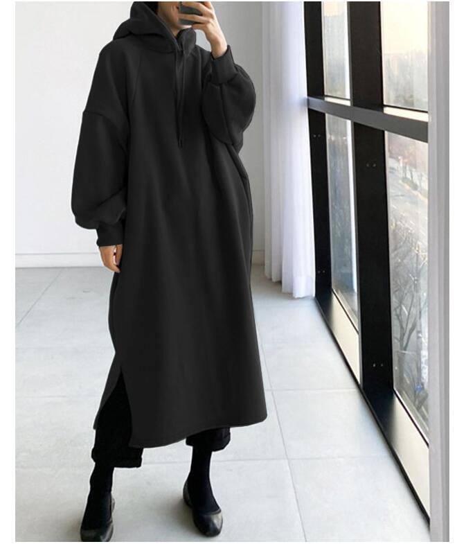 Fleece Mid-length Pullover Hoodie