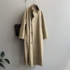 Straight Collar Mid-length Trench Coat