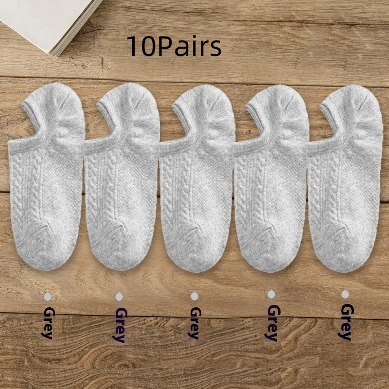 Patterned Weave Ankle Socks