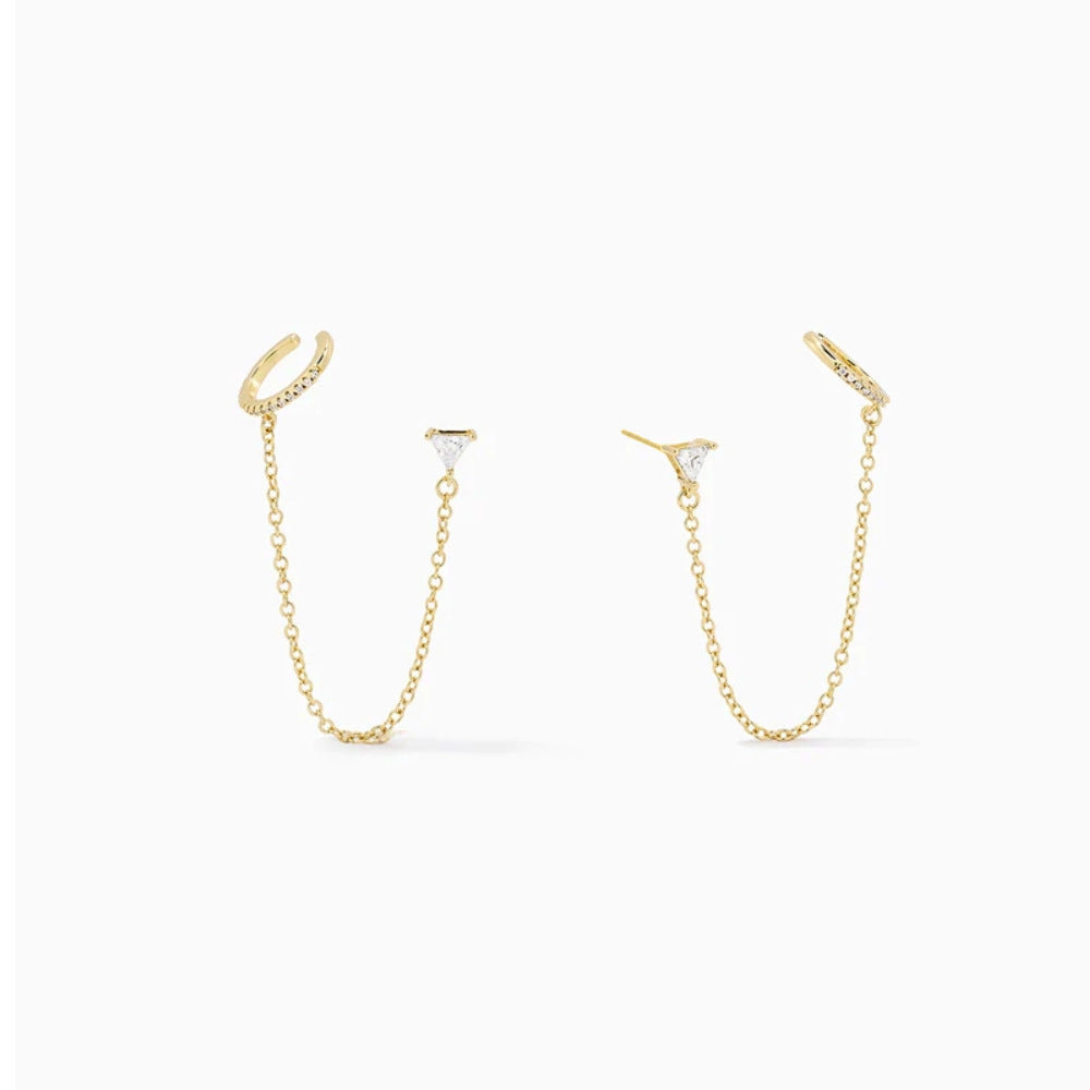 Fine Silver Choker Tassel Stud Earrings