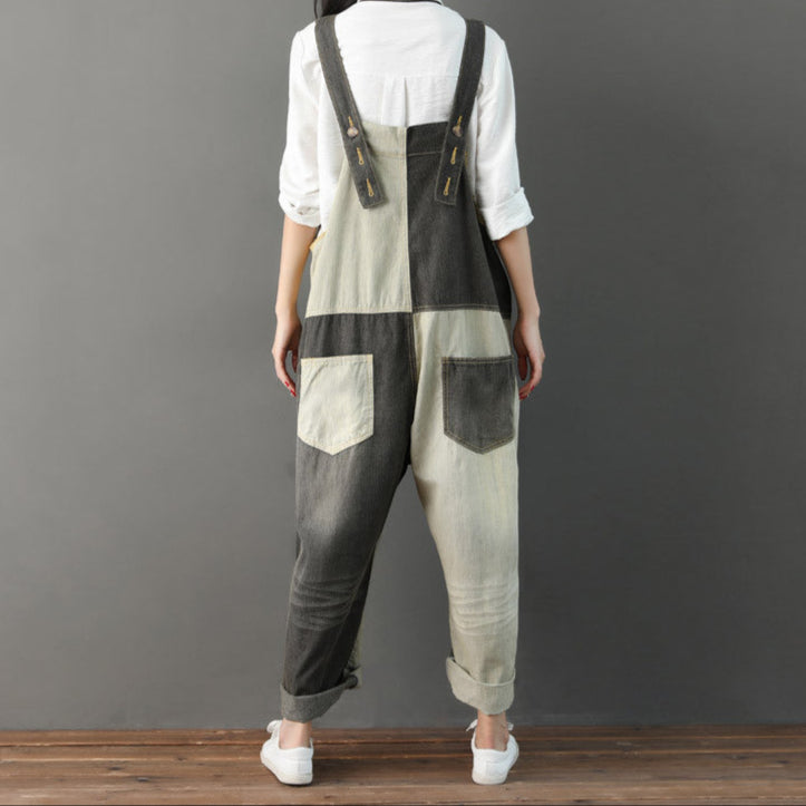 Multi-panel Denim Overalls