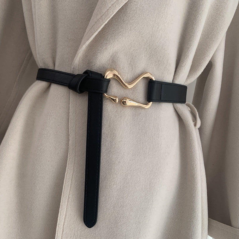 Thin Decoration Belt With Knot Loop