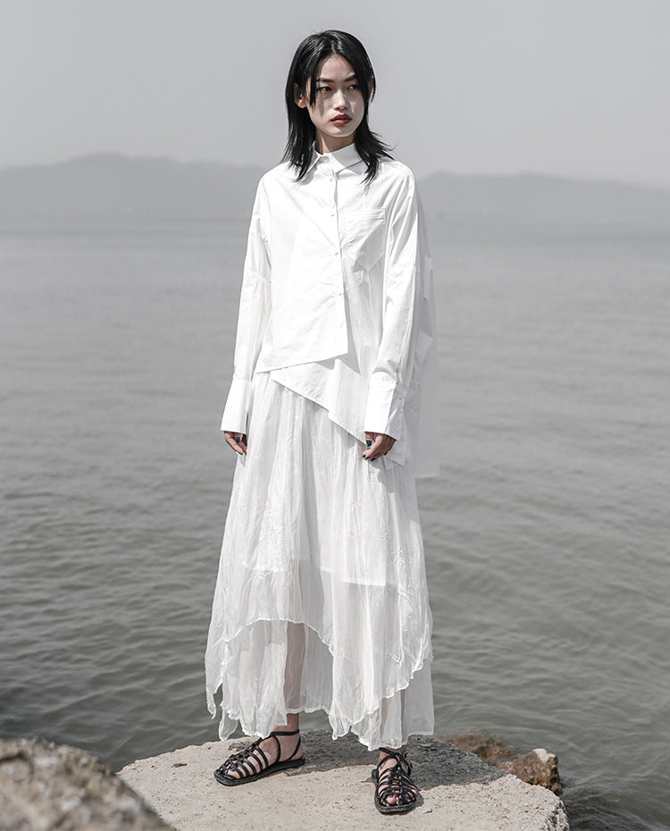 Niche Irregular Layered Shirt