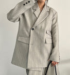 Striped Oversized Skirt Suit