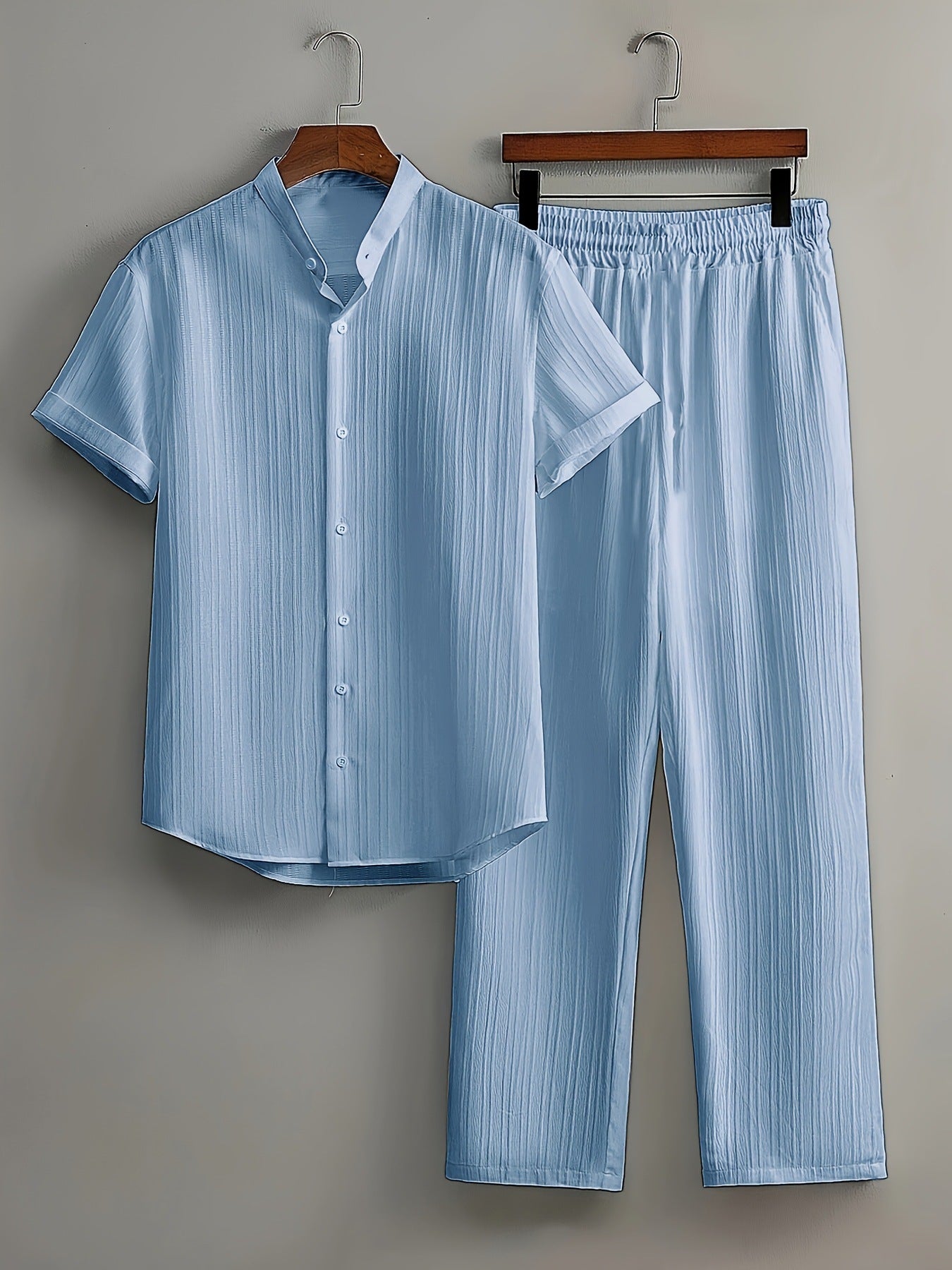 Casual Multi-color Short Sleeve + Pant Set
