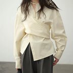 Deconstructive Waist Slimming Asymmetric Shirt