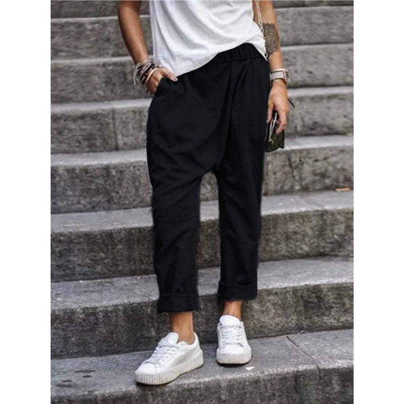 Casual Harem Pants With Pockets