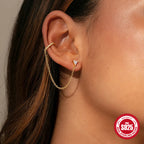 Fine Silver Choker Tassel Stud Earrings