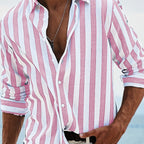 Striped Casual Long-sleeved Print Shirt