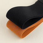 Needle Buckle Wide Elastic Belt Alligator Texture