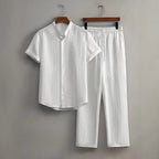 Casual Multi-color Short Sleeve + Pant Set