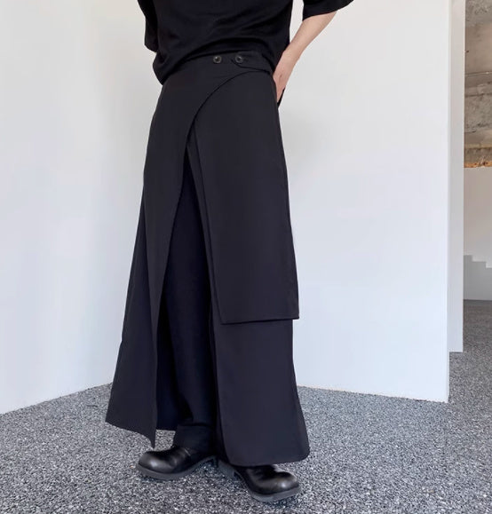 Multi Layered Irregular Large Skirt Pants