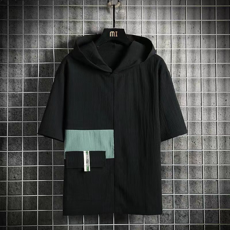 Hooded T-shirt Stretch Street Shorts Suit