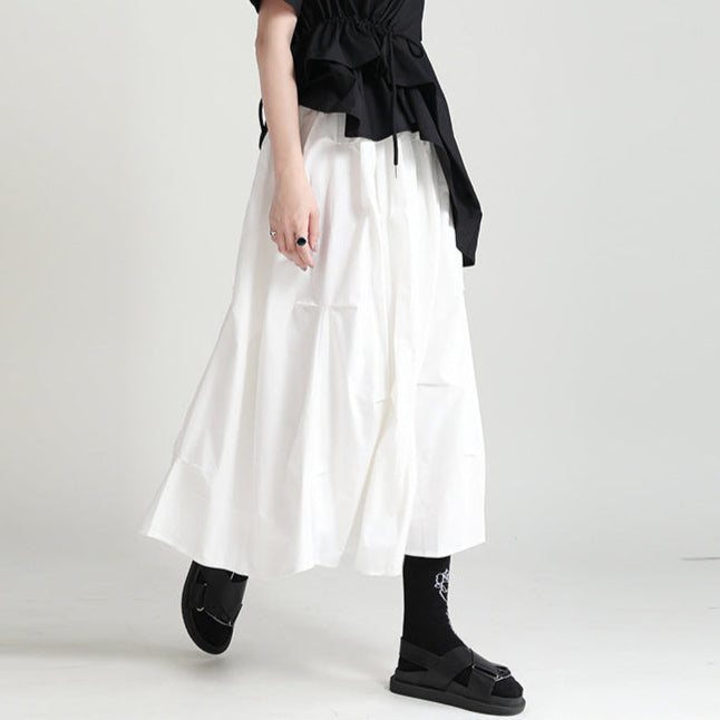Loose High Waist Mid-length Niche A-Line Skirt