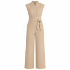 Sleeveless V-neck Casual Wide Leg Jumpsuit