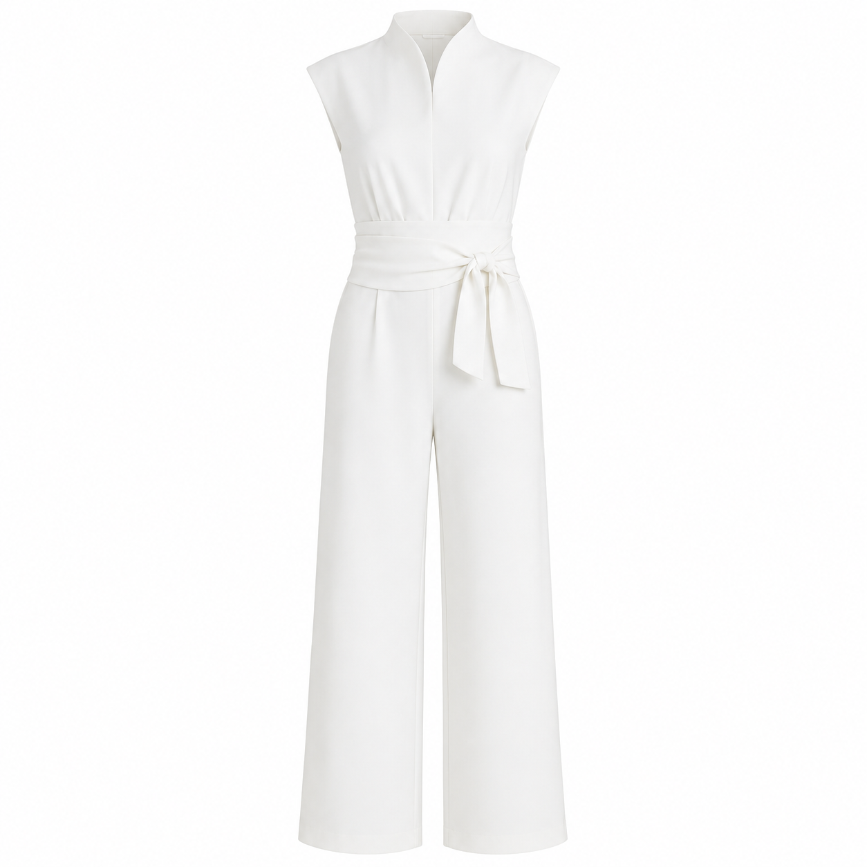 Sleeveless V-neck Casual Wide Leg Jumpsuit